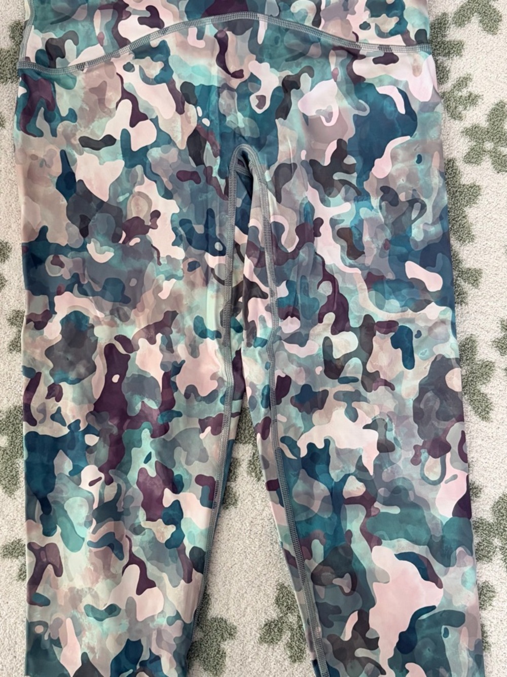 SPANX Camo Print Leggings in Teal, Pink, Navy